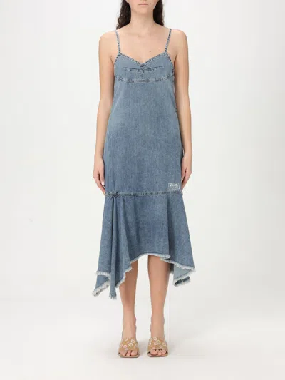MOSCHINO JEANS DRESS MOSCHINO JEANS WOMAN COLOR GNAWED BLUE,423489011