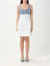 Moschino Jeans Two-tone Denim Dress In Ice