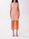 Moschino Jeans Mesh And Sequin Dress In Orange
