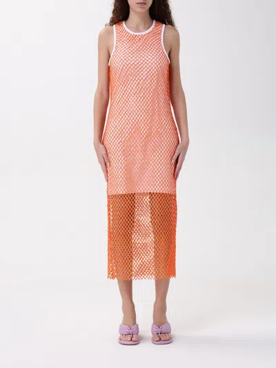 MOSCHINO JEANS DRESS MOSCHINO JEANS WOMAN COLOR ORANGE,423490004