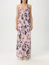 Moschino Newspaper Clippings-print Maxi Dress In Pink