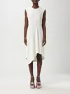 Moschino Asymmetrical Shutted Dress In White