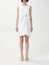 Moschino Jeans Peg-patch Midi Dress In White