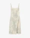 Moschino Jeans Ruffled Denim Dress In Ivory