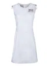 Moschino Jeans Logo Patch Sleeveless Dress In White
