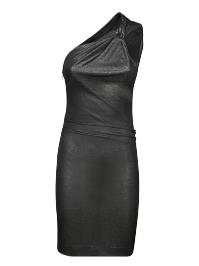 Moschino Jeans One Shoulder Asymmetric Mini Dress In Black