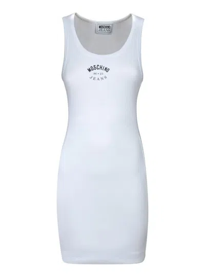 Moschino Jeans Sleeveless Crewneck Dress In White