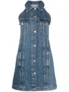 Moschino Jeans Logo-patch Denim Minidress In 1282 Fantasia Blu