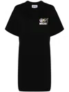 Moschino Jeans Logo-print Cotton T-shirt Dress In 1555 Fantasia Nero