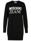 Moschino Jeans Logo Intarsia-knit Minidress In Black