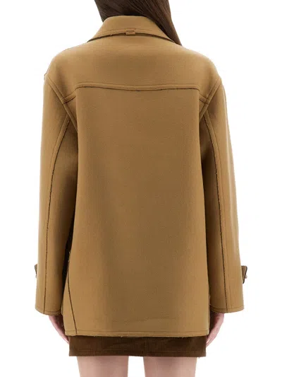 Moschino Jeans Duffle Jacket In Brown