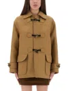 Moschino Jeans Duffle Jacket In Brown