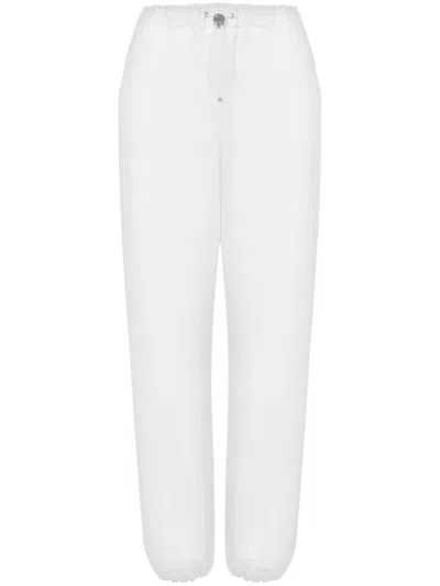Moschino Jeans Elasticated-ankles Track Pants In White