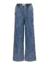 Moschino Wide Leg Cotton Jeans For Women In Light Blue
