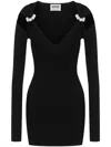 Moschino Jeans Long-sleeve Pearl Mini Dress In Black