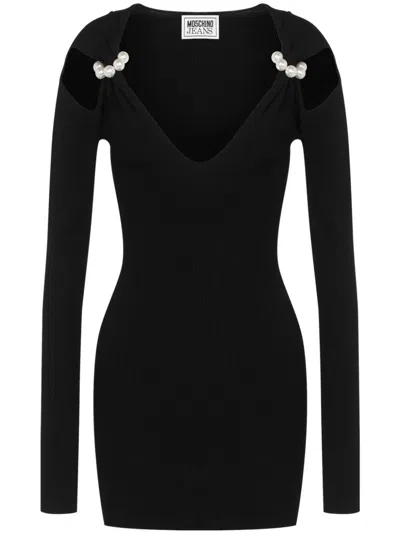 MOSCHINO JEANS FAUX-PEARL DETAILING DRESS