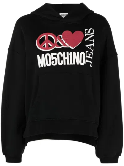 Moschino Jeans Felpa In Black