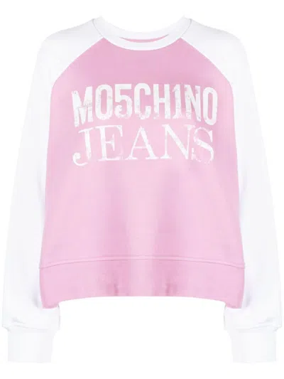 Moschino Jeans Felpa In White
