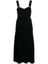 Moschino Jeans Flared Knitted Midi Dress In Black