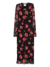 Moschino Jeans Floral-print Midi Dress In Black