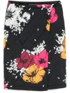 Moschino Flower Print Wrap Midi Skirt In Black