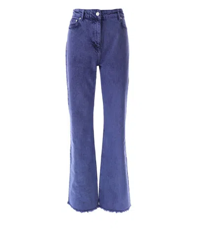 Moschino Jeans Frayed Hem Flared Jeans In Blue