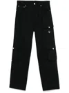 Moschino Jeans Gabardine-weave Cargo Pants In Black