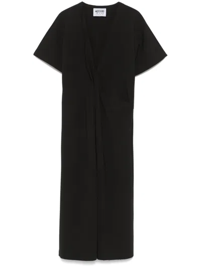 Moschino Gerafftes Midikleid In Schwarz