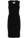Moschino Gathered V-neck Dress In Black