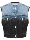 Moschino Jeans Cropped Denim Shadow Vest In Black