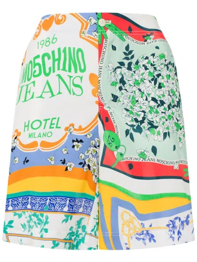 Moschino Graphic-print Shorts In Blue