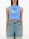 Moschino Jeans Graphic-print Sleeveless Tank Top In Blue