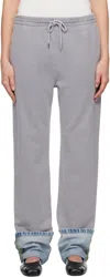 Moschino Jeans Gray Cotton Fleece Lounge Pants In 7490 Multi Grey