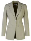Moschino Structured Wool Blend Blazer With Notch Lapels