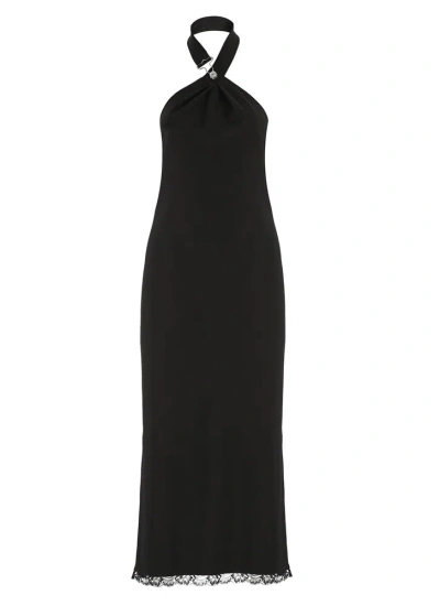 Moschino Jeans Halterneck Sleeveless Midi Dress In Black