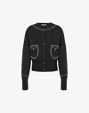 Moschino Heart Pockets Cardigan In Dark Grey