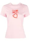 Moschino Heart-print Cotton T-shirt In Pink