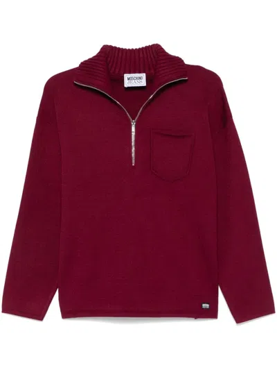 Moschino Jeans High-neck Sweater In Violett
