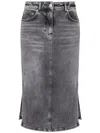 Moschino High-waisted Denim Skirt In Grey