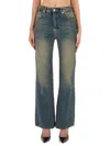 Moschino Cotton Denim Flare Pants In Blue
