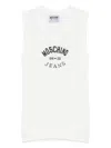 Moschino Knit Top With Inlay Logo In White