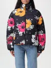 Moschino Floral-print Quilted Puffer Jacket In Black