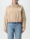 Moschino Jeans Logo Printed Cropped Jacket In Brown