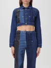 Moschino Jeans Pointed-flat Collar Cotton-blend Jacket In Denim