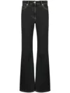 Moschino Jeans Logo-patch High-waisted Straight-leg Jeans In 1555 Fantasia Nero