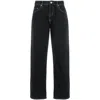 Moschino Jeans Contrast-stitching Straight-leg Jeans In Black