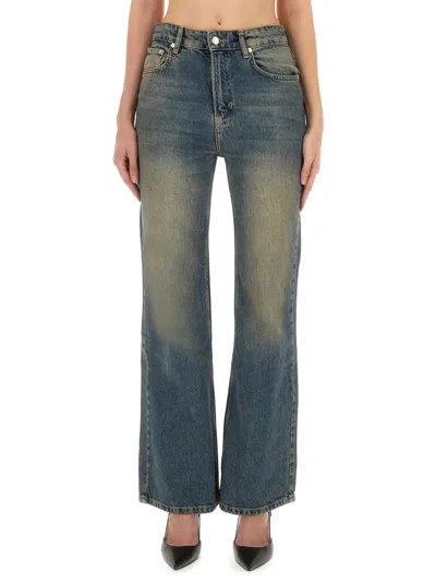Moschino Flare Fit Denim Jeans In Blue