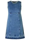 Moschino Bandeau-style Denim Minidress In Blue