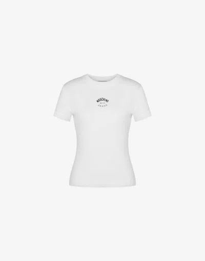 Moschino Jeans Jersey T-shirt With Logo In White