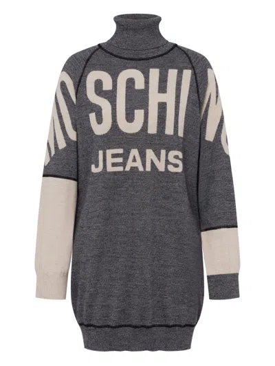 Moschino Midikleid Mit Rollkragen In Gray